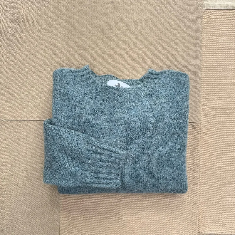 Women's Brushed Shaggy Crew Sweater, Graphite Green