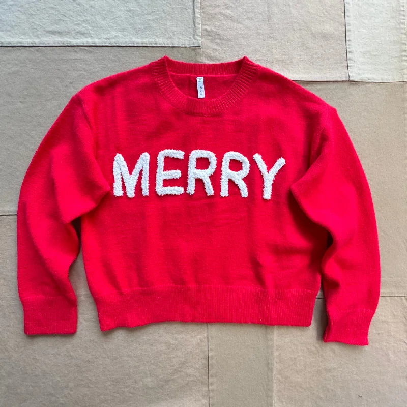 "Merry" Sweater, Red/White