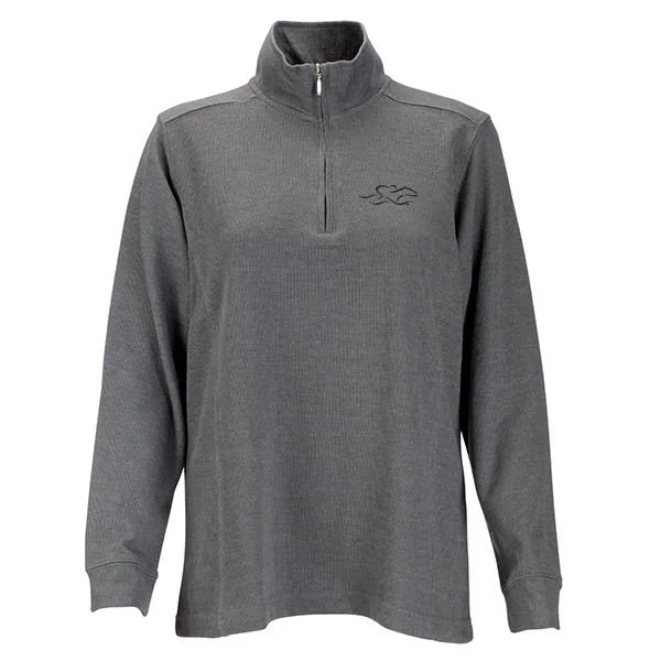 Womens Harbor Rib Qtr Zip Sweater - Gray