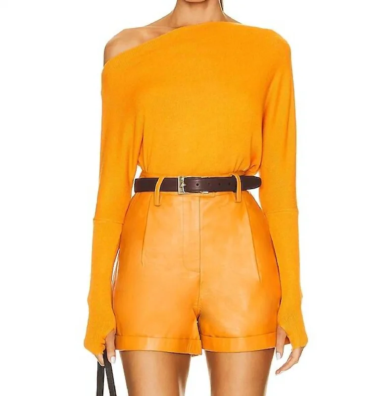 Sweater Knit Slouch Top In Citrus