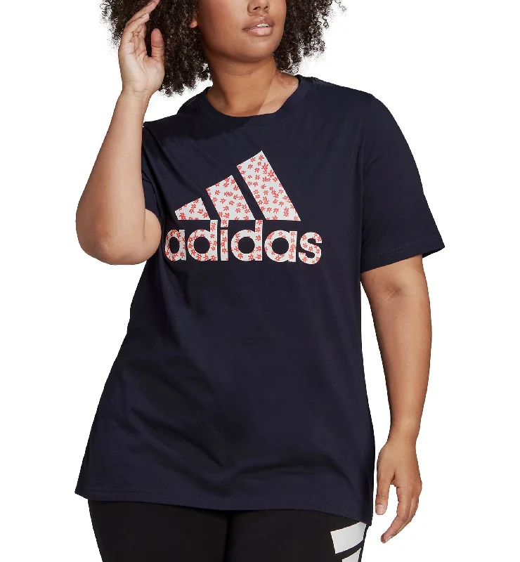 Adidas Plus Size Floral Logo Graphic T-Shirt