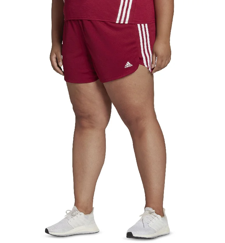 Adidas Plus Size Pacer 3 Stripes Knit Shorts