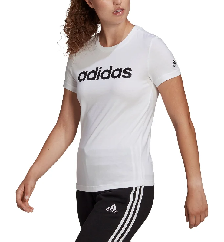 Adidas Womens Essentials Cotton Linear Logo T-Shirt