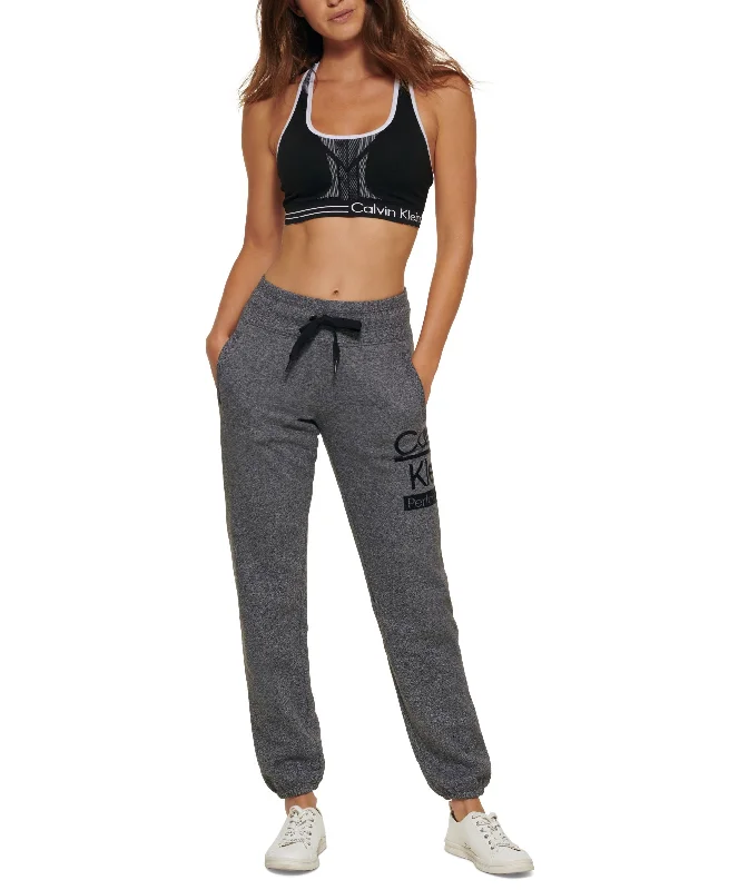 Calvin Klein Performance Womens Flocked Split Logo Jogger Pants