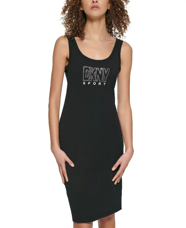 DKNY Sport Rhinestone Logo Tank Dress