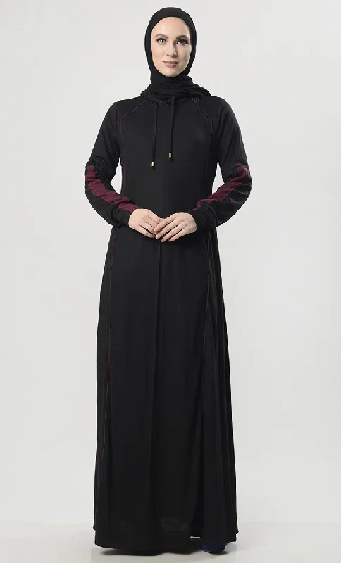 Plain Hooded Jersey Everyday Abaya