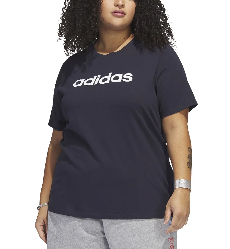 Plus Size Cotton Crewneck Logo-Print Tee