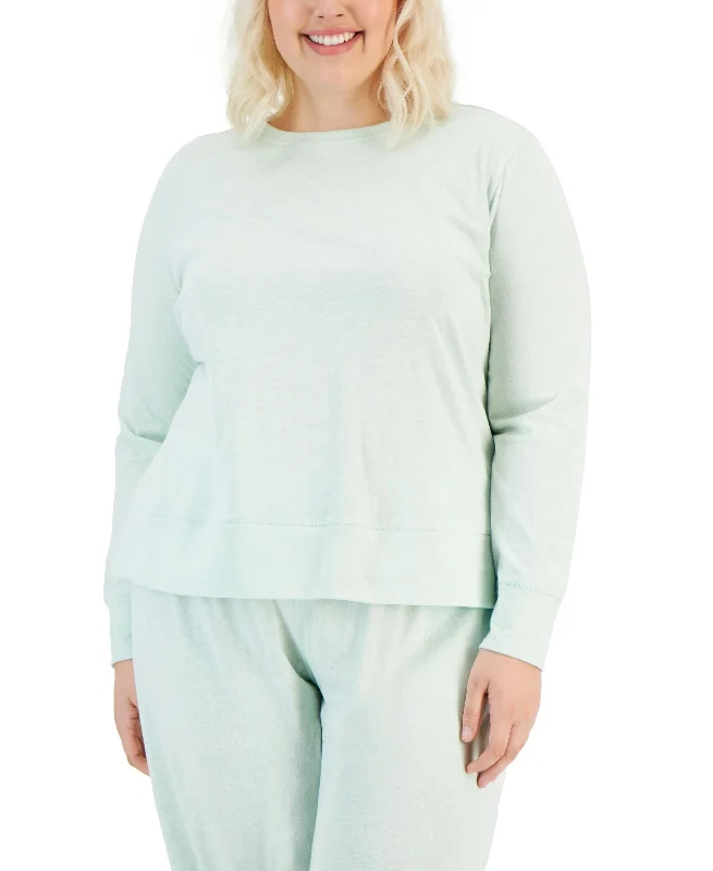 Plus Size Retro Long-Sleeve Top