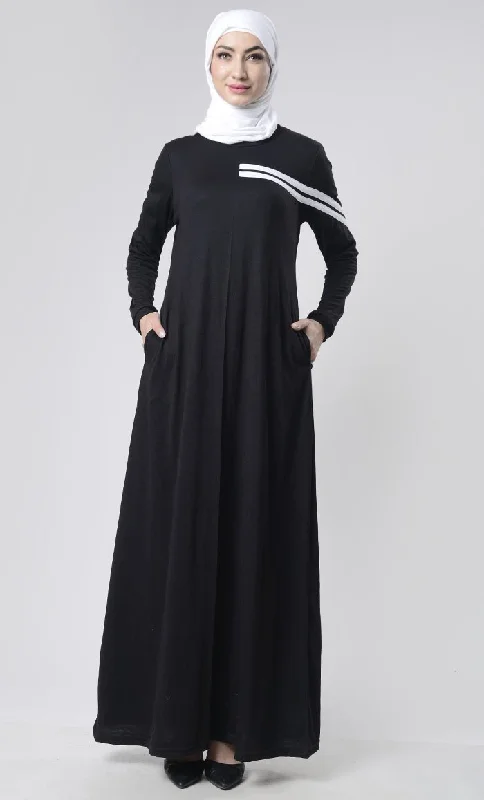 Sports Jersey Abaya With Pockets