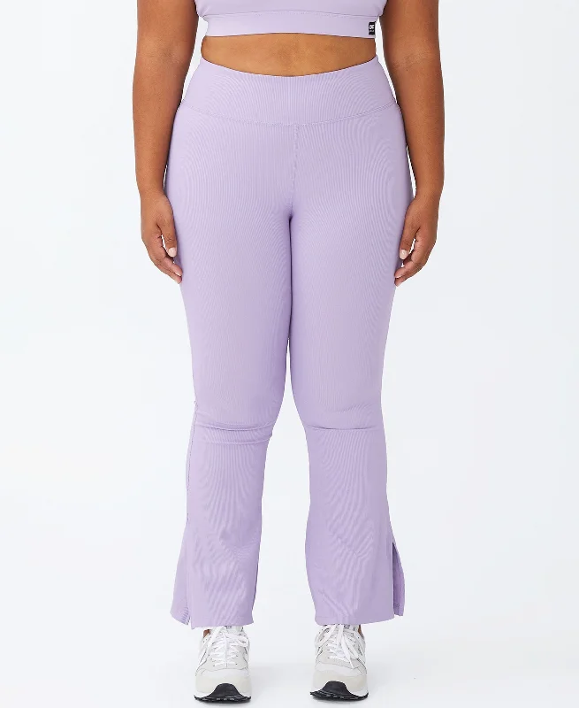 Trendy Plus Size Active Rib Flare Pants