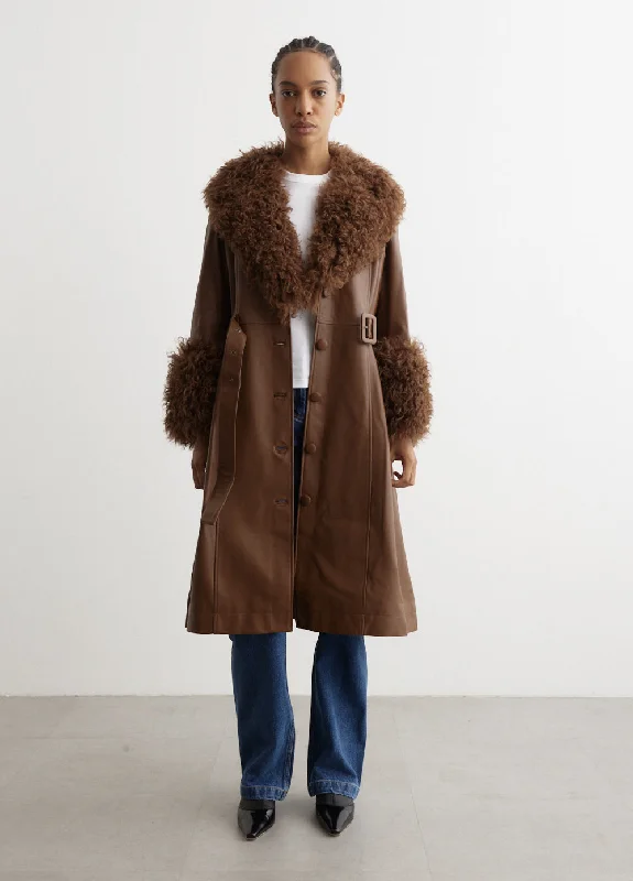 Foxy Leather Shearling Coat