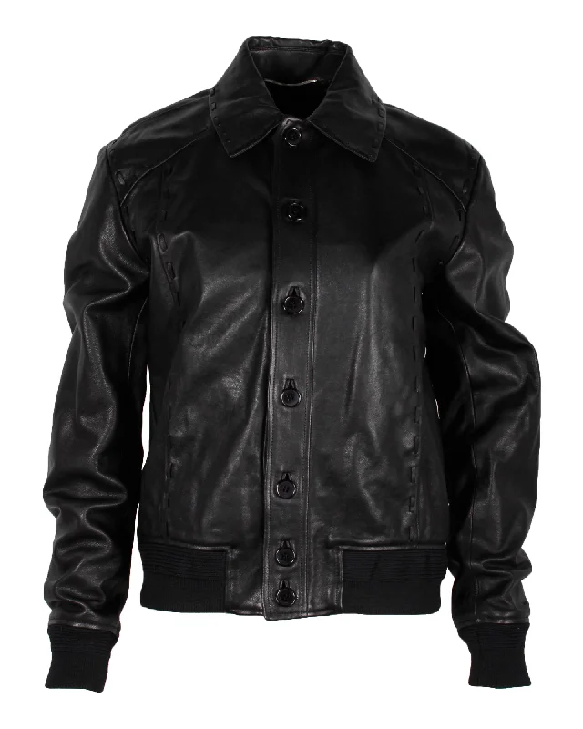 Saint Laurent Moto Jacket in Black Leather