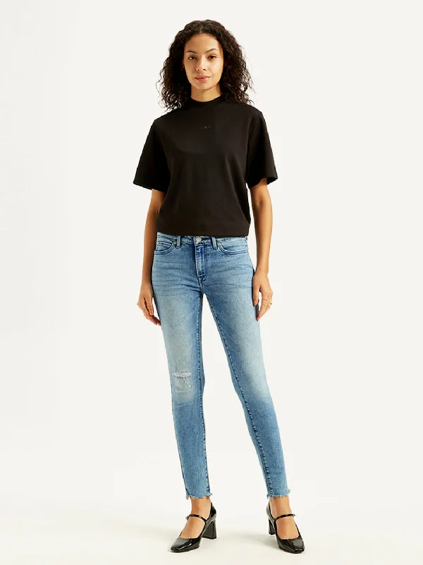 Women's Mid Rise 711 Skinny Blue Jeans