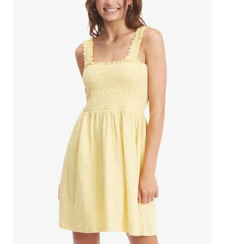 Juniors' Hanging 10 Smocked Sleeveless Dress