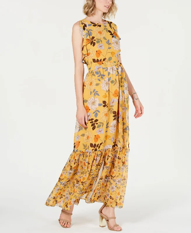 Vince Camuto Ruffled Flounce Hem Maxi Dress