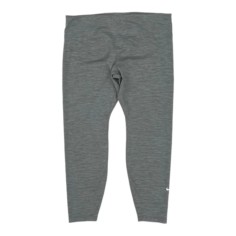 Athletic Leggings By Nike Apparel In Grey, Size:1X