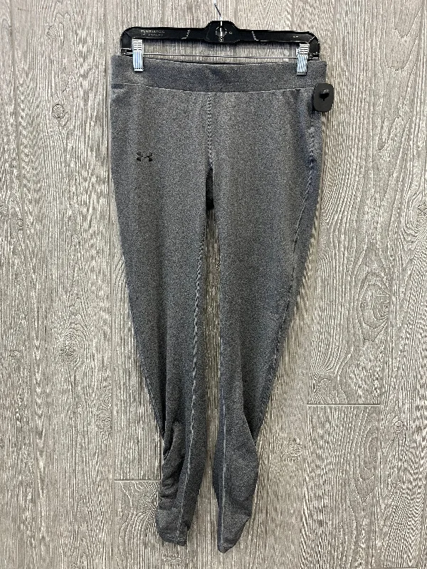 Athletic Leggings By Under Armour In Grey, Size: M