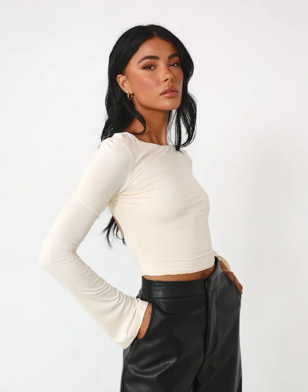 Danika Long Sleeve Top (Cream)