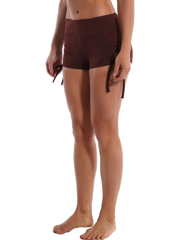 Side Drawstring Hot Shorts mahoganymaroon