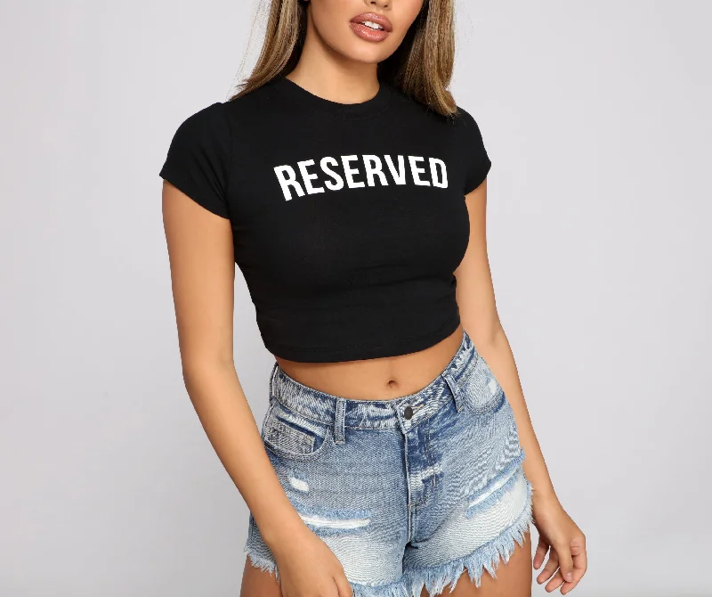 Reserved Script Crop Top