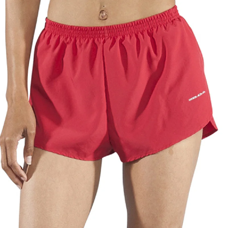 Women's Solid 1" Elite Split Shorts - Red