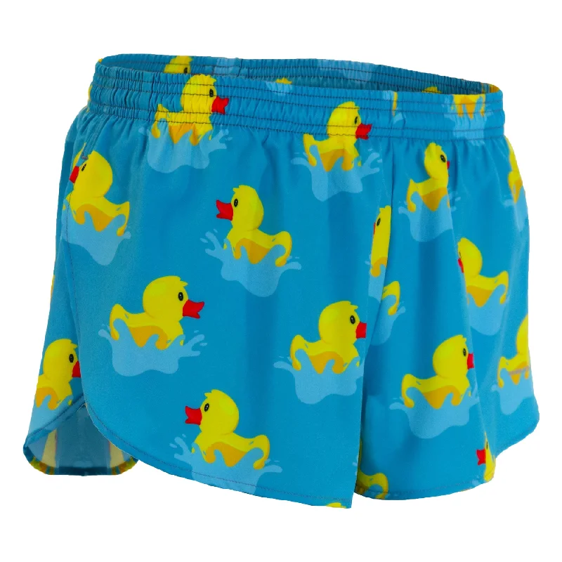 Women's Printed 1" Elite Split Shorts - Rubber Duckie