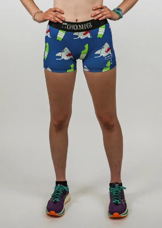 Women's Blue Sharks 3" Race Compression Shorts