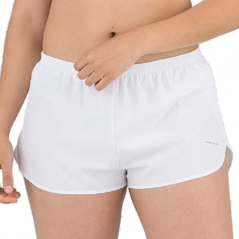 Women's Solid 1" Elite Split Shorts - White